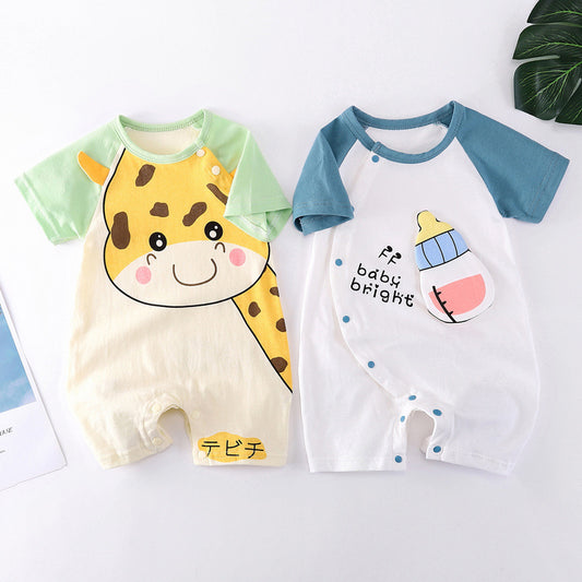 Bebixi Bright Cotton Baby Clothes Short Sleeve Romper