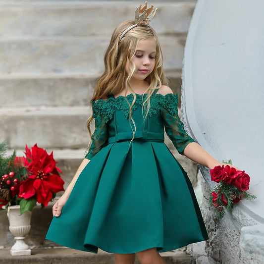 Bebixi Girls Lace Dress Skirt Outfit – Kids Casual Party Wear
