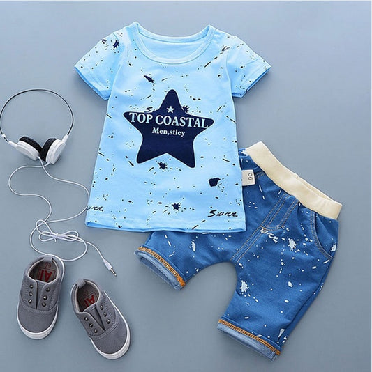 Bebixi Baby Boy Summer Sports T-Shirt and Shorts Set