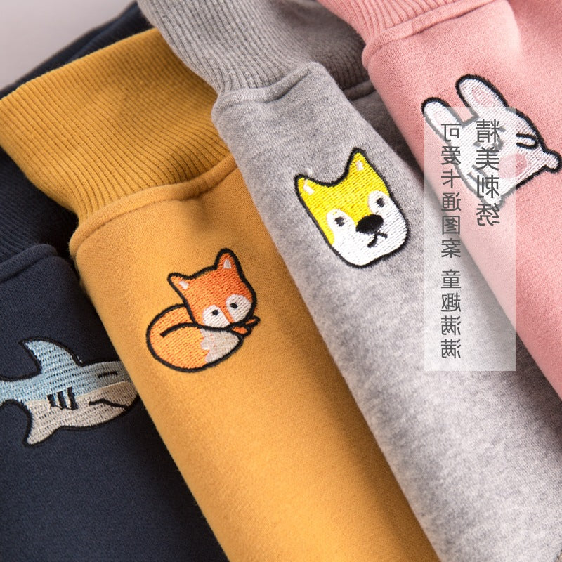 Bebixi Baby Winter Plus Velvet Harem Pants High Waist