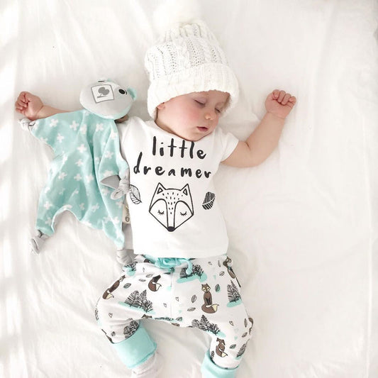 Bebixi Newborn Cotton T-Shirt and Pants Outfit Set