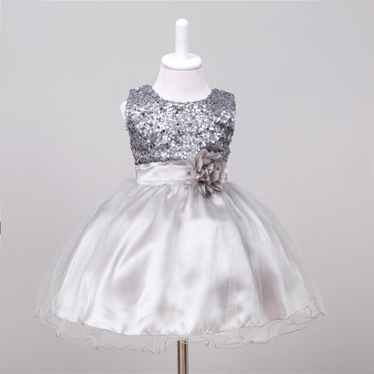 Bebixi Baby Sequin Flower Girl Princess Wedding Dress