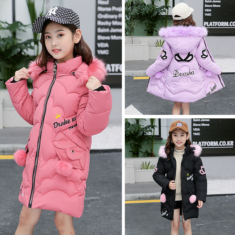 Bebixi Girls Cotton-Padded Hooded Winter Jacket