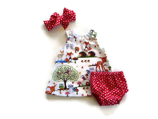 Bebixi Girl Baby Three-Piece Dress and Shorts Suit with Headband