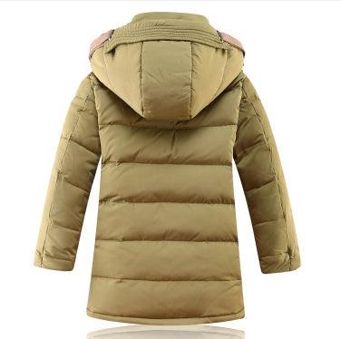 Boys Winter Down Coat Hooded Puffer Jacket Heavyweight Windbreaker (5–12Y)
