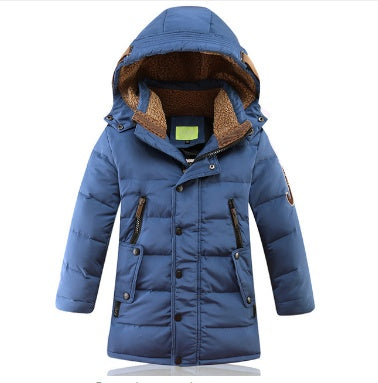 Boys Winter Down Coat Hooded Puffer Jacket Heavyweight Windbreaker (5–12Y)