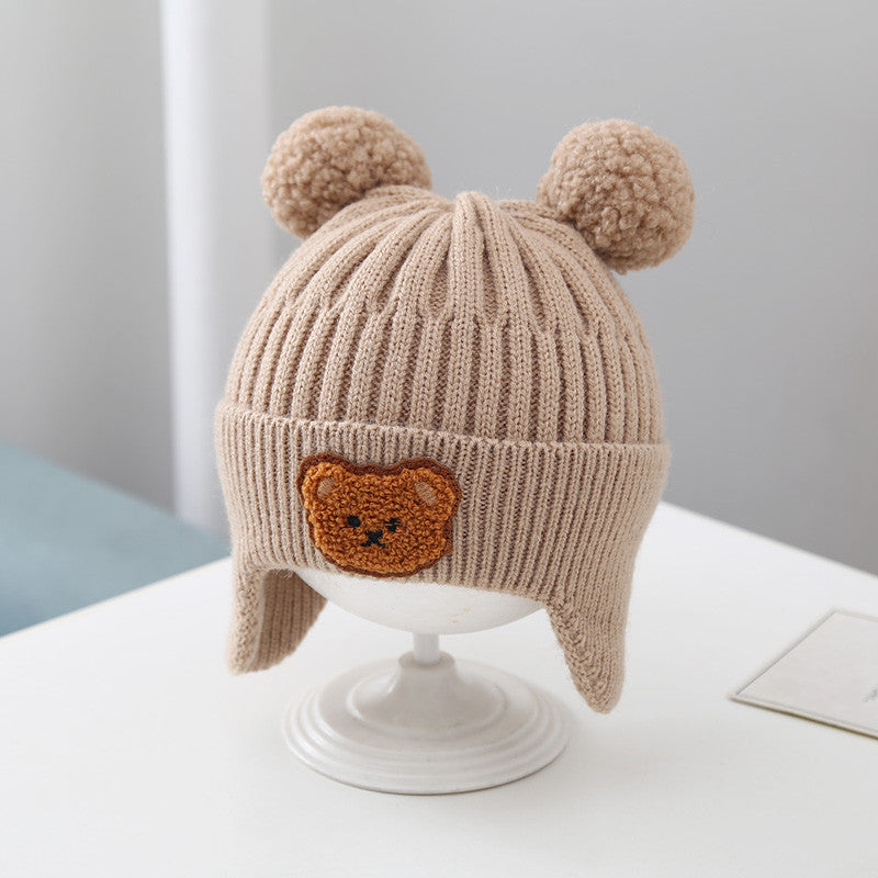 Bebixi Warm Bear Earflap Knitted Wool Baby Hat