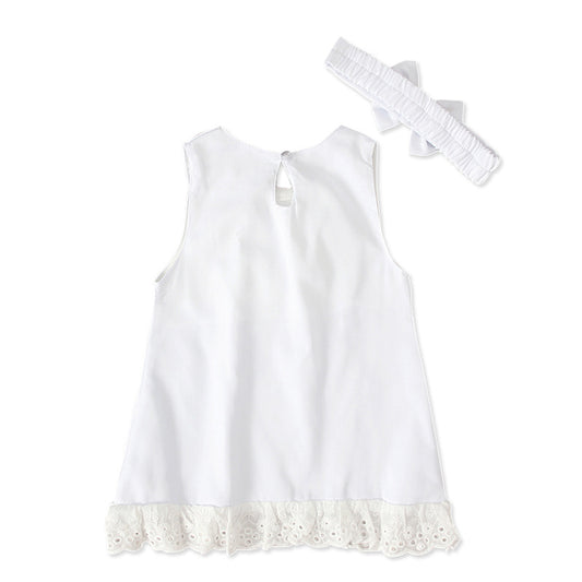 Bebixi Baby Girl Sleeveless Bow Layered Dress