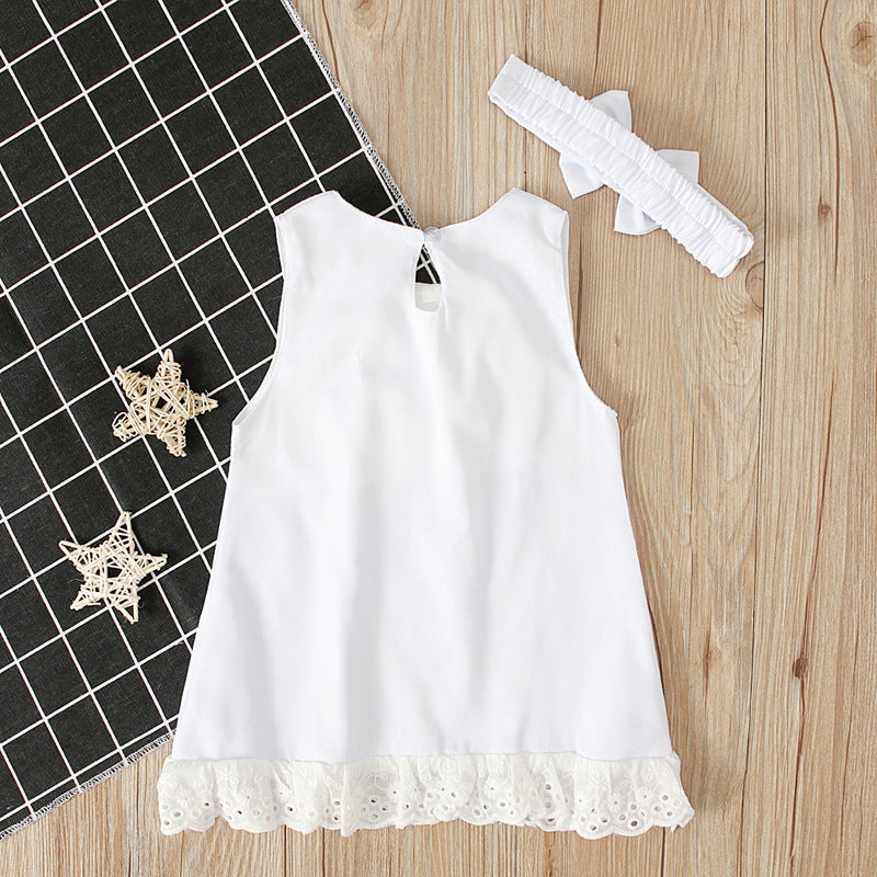Bebixi Baby Girl Sleeveless Bow Layered Dress