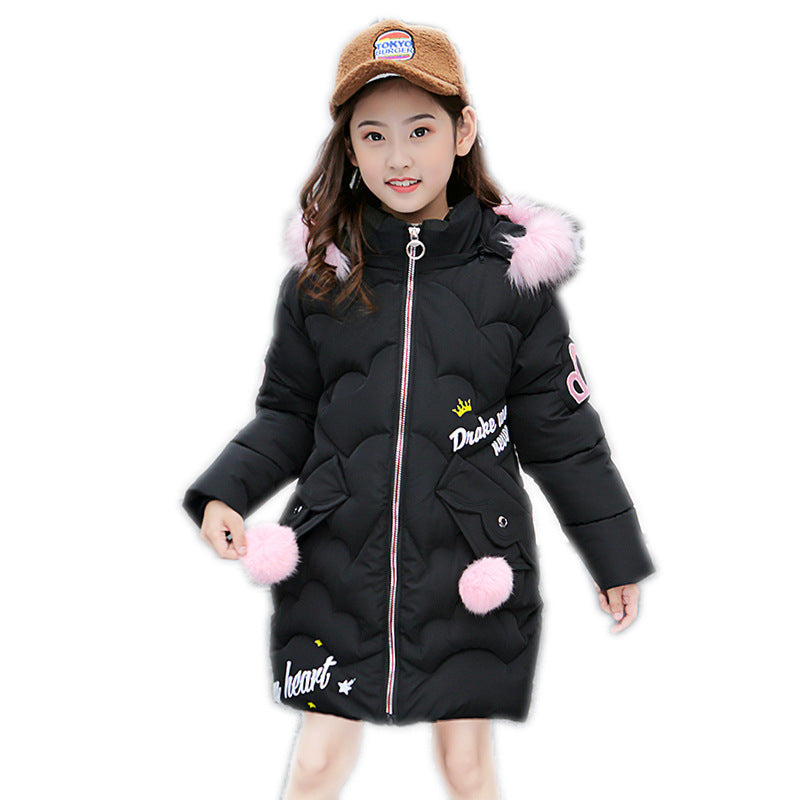 Bebixi Girls Cotton-Padded Hooded Winter Jacket