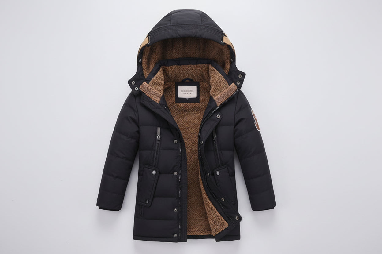 Boys winter down coat hooded heavyweight puffer jacket windbreaker outerwear
