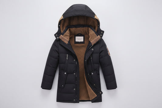 Boys winter down coat hooded heavyweight puffer jacket windbreaker outerwear
