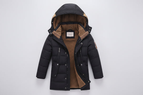 Boys winter down coat hooded heavyweight puffer jacket windbreaker outerwear
